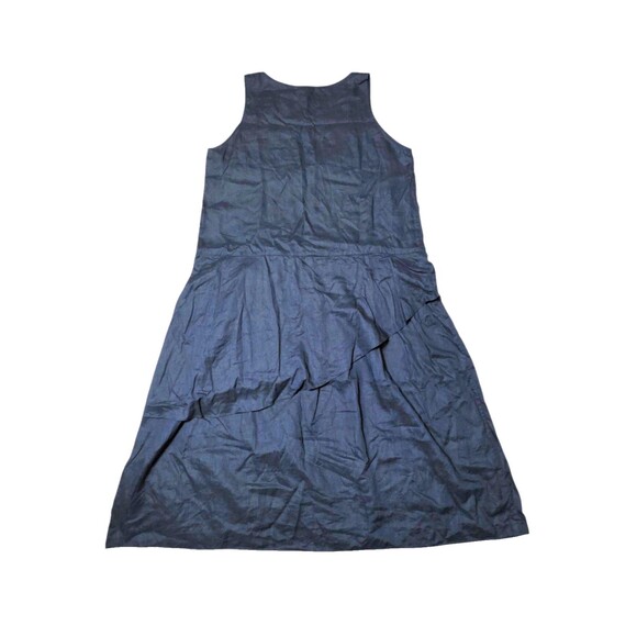 VIVID Women's Navy Blue Linen Maxi Dress Sleeveless Long Double Skirt Plus XXL - Picture 5 of 7